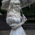 Woman with an umbrella.